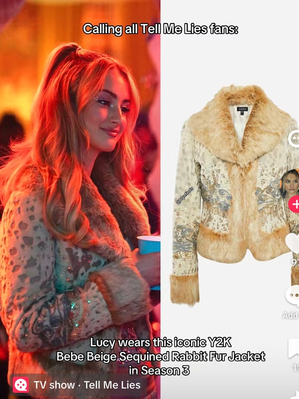 Bebe Y2K Tell Me Lies Genuine Rabbit Fur Sequin Embroidered Jacket Small Lucy